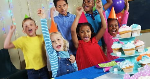 Happy Children Celebrate at Birthday Party