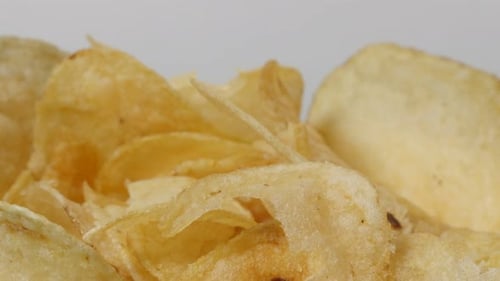 Crispy Potato Chips Golden Close-Up