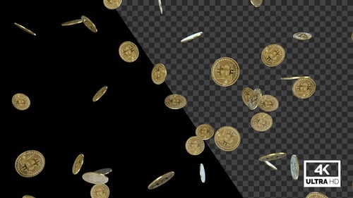 Fallender goldener Bitcoin V2