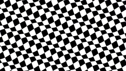 Animated Wavy Black and White Checkered Pattern Background