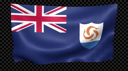 Anguilla Flag Waving with Alpha Channel
