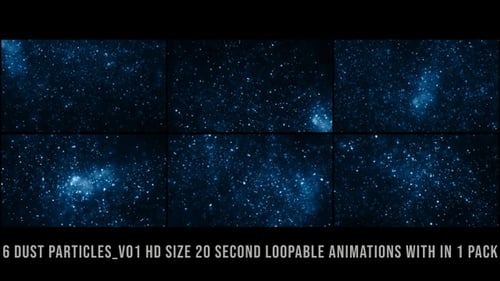 Abstract Blue Glittering Particles Background Loop
