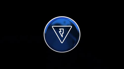 Glossy Blue Rotating Technology Icon Animation