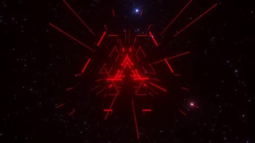 Endless futuristic space tunnel with neon lights.. Multicolored motion graphics