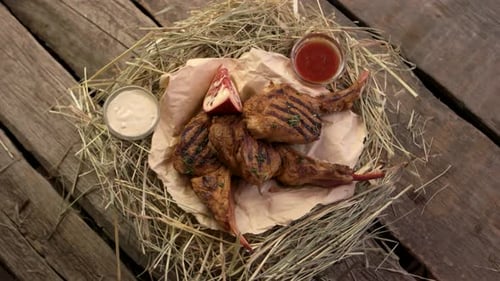 Grilled Lamb Chops Rustic Food Presentation