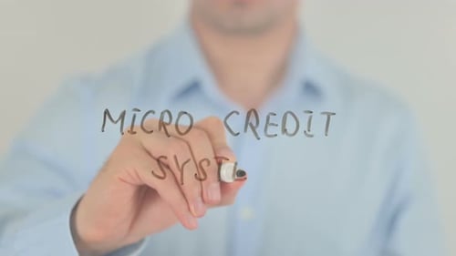 Writing Microcredit System with Marker on Glass