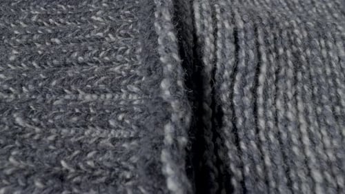 Grey Woolen Material Close Up Texture and Seam