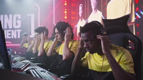Multiethnic Gamers Preparing to Start Match