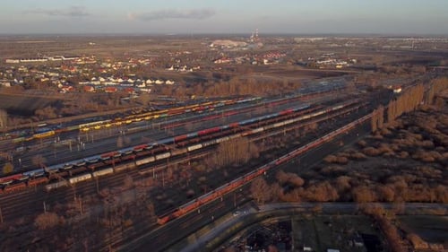 Drone sobrevoa a ferrovia