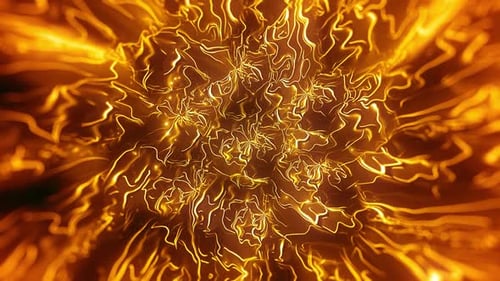 Gold Glowing Wavy Abstraction