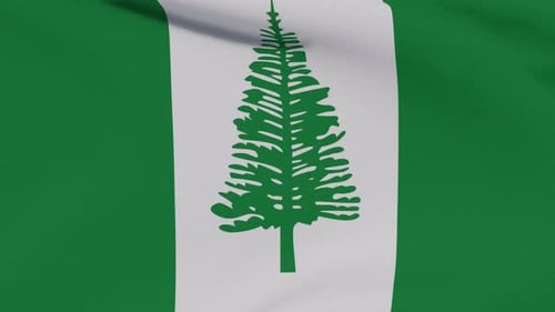 Waving Norfolk Island Flag Animated Loop