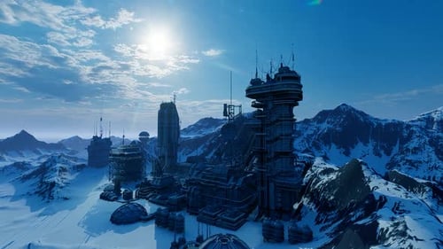 Komplex futuristischer Gebäude
