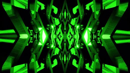 Vj Loop Background For Party Kaleidocope Green Energy 4K
