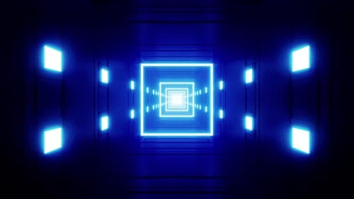 Glowing Blue Light Passage