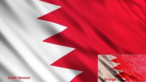 Waving Bahrain Flag Animation with Clean and Grunge Styles