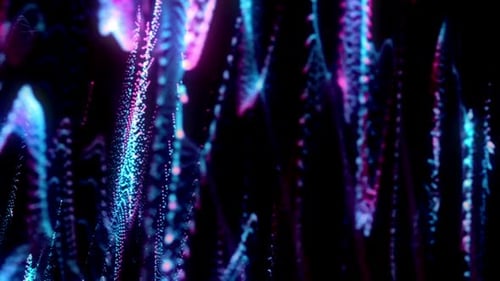 Abstract Neon Glowing Particle Streaks Motion Background