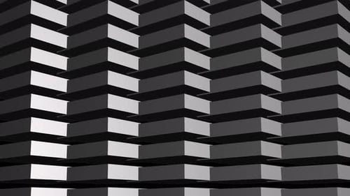 Monochromatic Rotating Cube Column Shape Background Loop