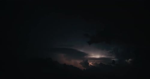 Lightning Stormy Sky Time Lapse at Night