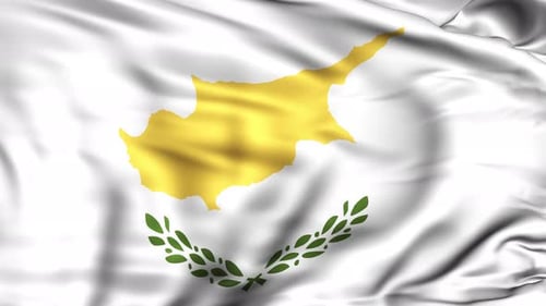 Cyprus Flag Waving Realistic 3D Animation
