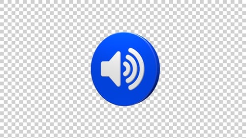 3D Rotating Sound Speaker Volume Icon Animation