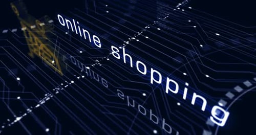 Futuristic Online Shopping and E-commerce Digital Business Animation