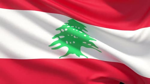 Seamless Lebanese Flag Waving Loop