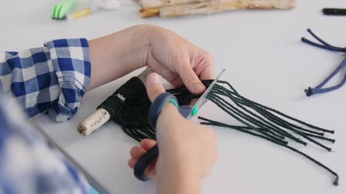 Adult Cuts Macrame for Arts and Crafts Project