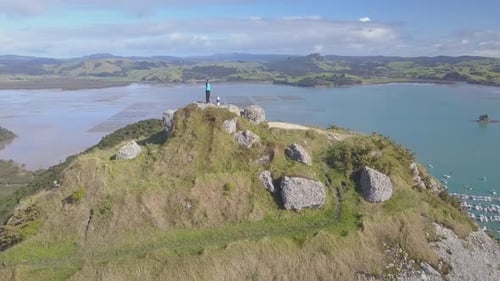 Hiker on top of mountain