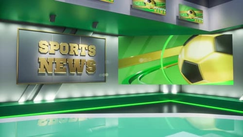 3D Rendering Virtual TV Sport Studio News Backdrop For TV Shows