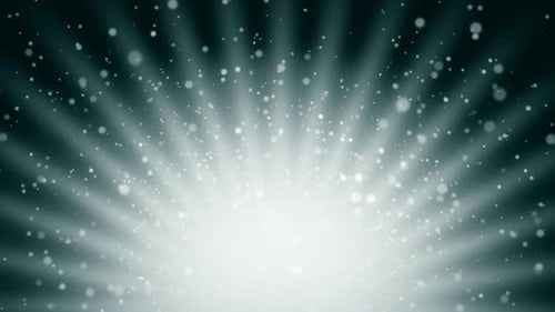 Bright White Light Rays Background with Floating Particles
