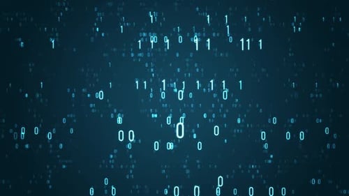 Animated Binary Code Loop Digital Technology Background