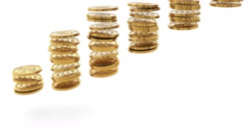 Rising Bitcoin Stacks Growth Chart Animation