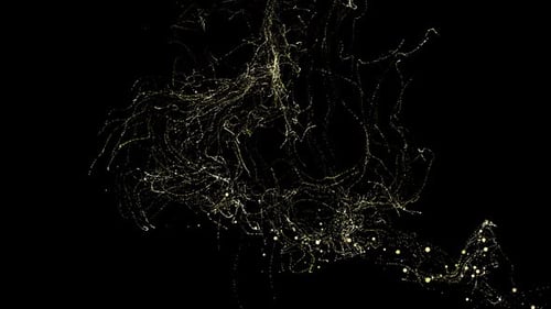 Abstract Flowing Golden Particles with Alpha Channel