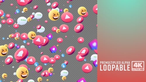 Social Emoji And Icons Background Alpha Channel