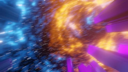 Futuristic Hyperspace Tunnel Loop Background