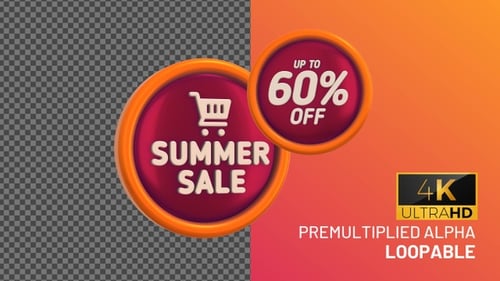 Summer Sale Up To 60 Percent Off Bage Looping with Alpha Channel