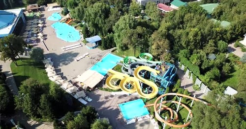 An Outdoor Water Park Plenty of Slides Pools