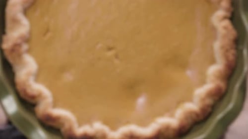 Step by step. Baking home made pumpkin pie for Thanksgiving dinner.