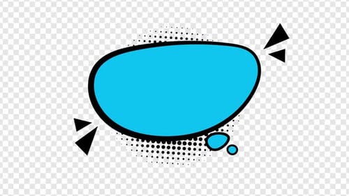 Comic Burst Round Bubble Blue Call Out Text Popup Animation