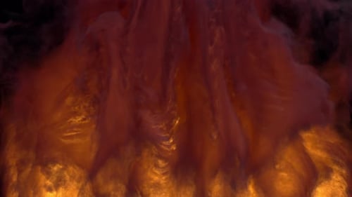 Rising Turbulent Fiery Smoke Abstract Fluid Background