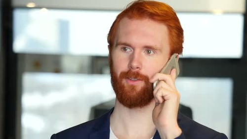 Close Up of Man Talking on Phone
