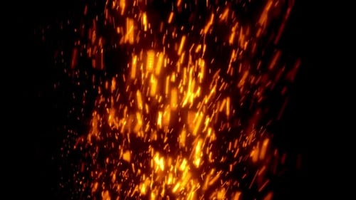 Abstract Fiery Glowing Sparks and Embers Overlay