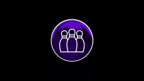 Rotating 3D Bowling Pins Icon Animation