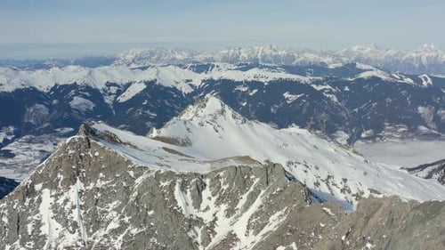Snowy Mountains Aerial View Winter Landscape