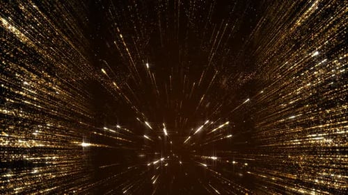 Golden Glittering Particles and Light Rays Background Animation