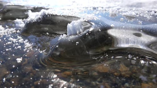 Curved Oval Ice Sheet Waves