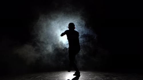 Dancing Man Young Talented Street Dancer Breakdancing Performing Various Freestyle Dance Moves Fit