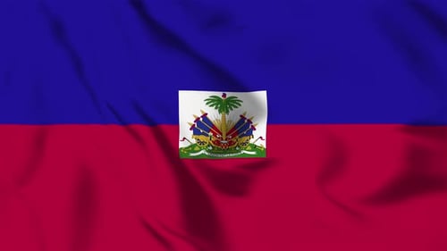 Realistic Haiti Flag Waving Animation