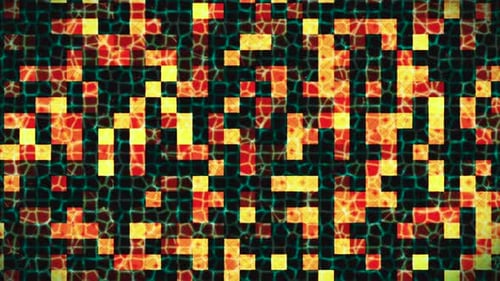 Abstract Glowing Pixel Grid Motion Background Loop
