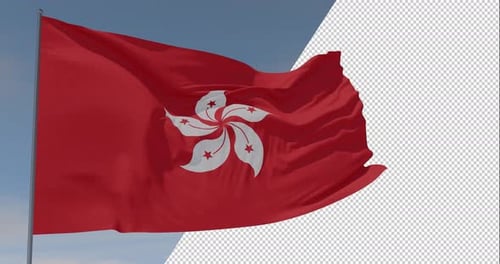 Dynamic Waving Hong Kong Flag with Alpha Channel